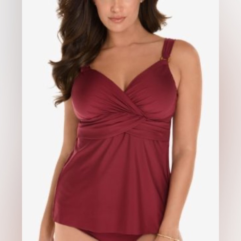 Miraclesuit burgundy tankini both pieces! NWT